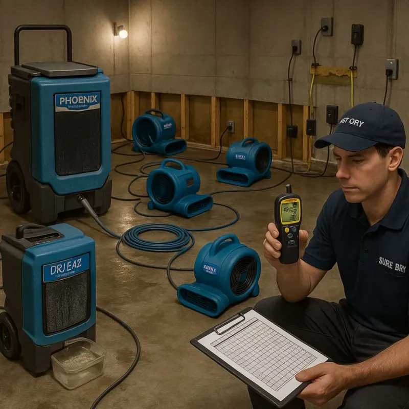 Structural Drying and Dehumidification process in Reinbeck, IA